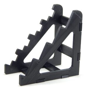 Black Knife Display Stand Rack Holder Organizer For 4 Pocket Knives - Holds Four Folded Blades - Sits On Flat Surface