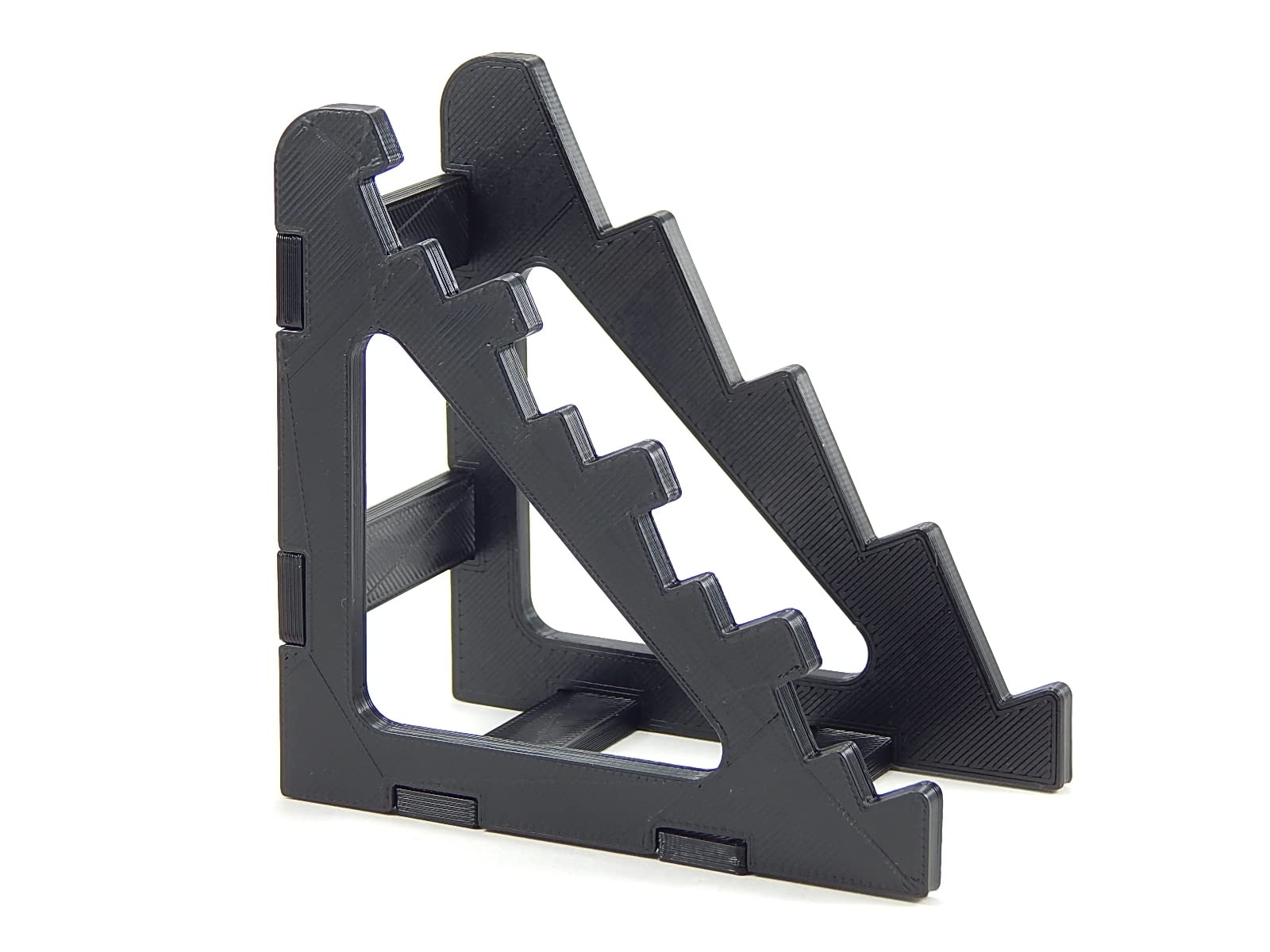 Black Knife Display Stand Rack Holder Organizer For 4 Pocket Knives - Holds Four Folded Blades - Sits On Flat Surface