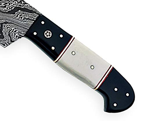 Professional Handmade Chef kitchen Knife 12 Inch Genuine Damascus Kitchen Cutlery Knife Damascus Steel Cutting Vegetable Meat Cleaver Kitchen Damascus Chef Knife, Great Gift CHF-29