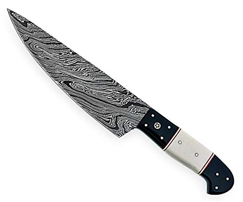 Professional Handmade Chef kitchen Knife 12 Inch Genuine Damascus Kitchen Cutlery Knife Damascus Steel Cutting Vegetable Meat Cleaver Kitchen Damascus Chef Knife, Great Gift CHF-29