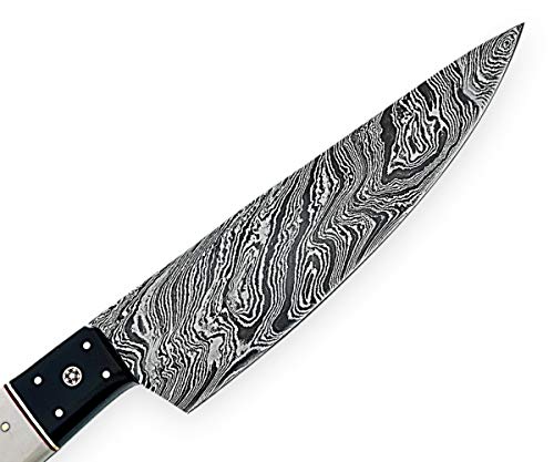 Professional Handmade Chef kitchen Knife 12 Inch Genuine Damascus Kitchen Cutlery Knife Damascus Steel Cutting Vegetable Meat Cleaver Kitchen Damascus Chef Knife, Great Gift CHF-29