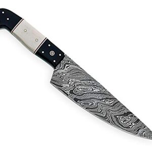 Professional Handmade Chef kitchen Knife 12 Inch Genuine Damascus Kitchen Cutlery Knife Damascus Steel Cutting Vegetable Meat Cleaver Kitchen Damascus Chef Knife, Great Gift CHF-29