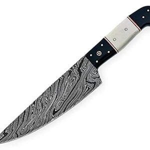 Professional Handmade Chef kitchen Knife 12 Inch Genuine Damascus Kitchen Cutlery Knife Damascus Steel Cutting Vegetable Meat Cleaver Kitchen Damascus Chef Knife, Great Gift CHF-29