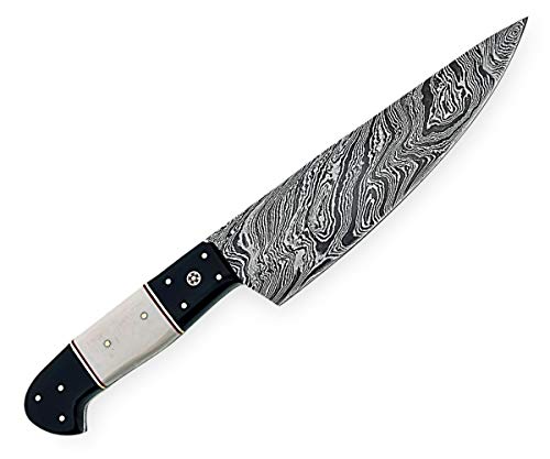 Professional Handmade Chef kitchen Knife 12 Inch Genuine Damascus Kitchen Cutlery Knife Damascus Steel Cutting Vegetable Meat Cleaver Kitchen Damascus Chef Knife, Great Gift CHF-29