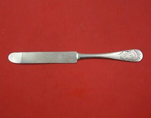 antique acid-etched by whiting sterling silver child's knife with girl face 7"