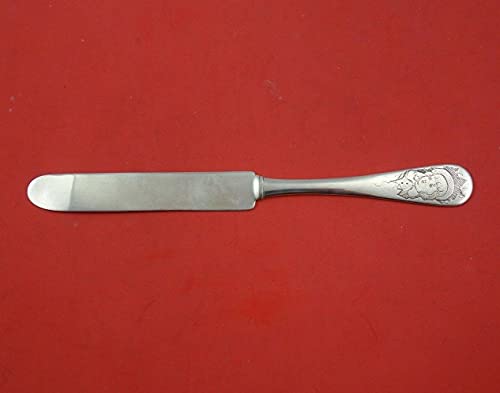 Antique Acid-Etched by Whiting Sterling Silver Child's Knife with Girl Face 7"