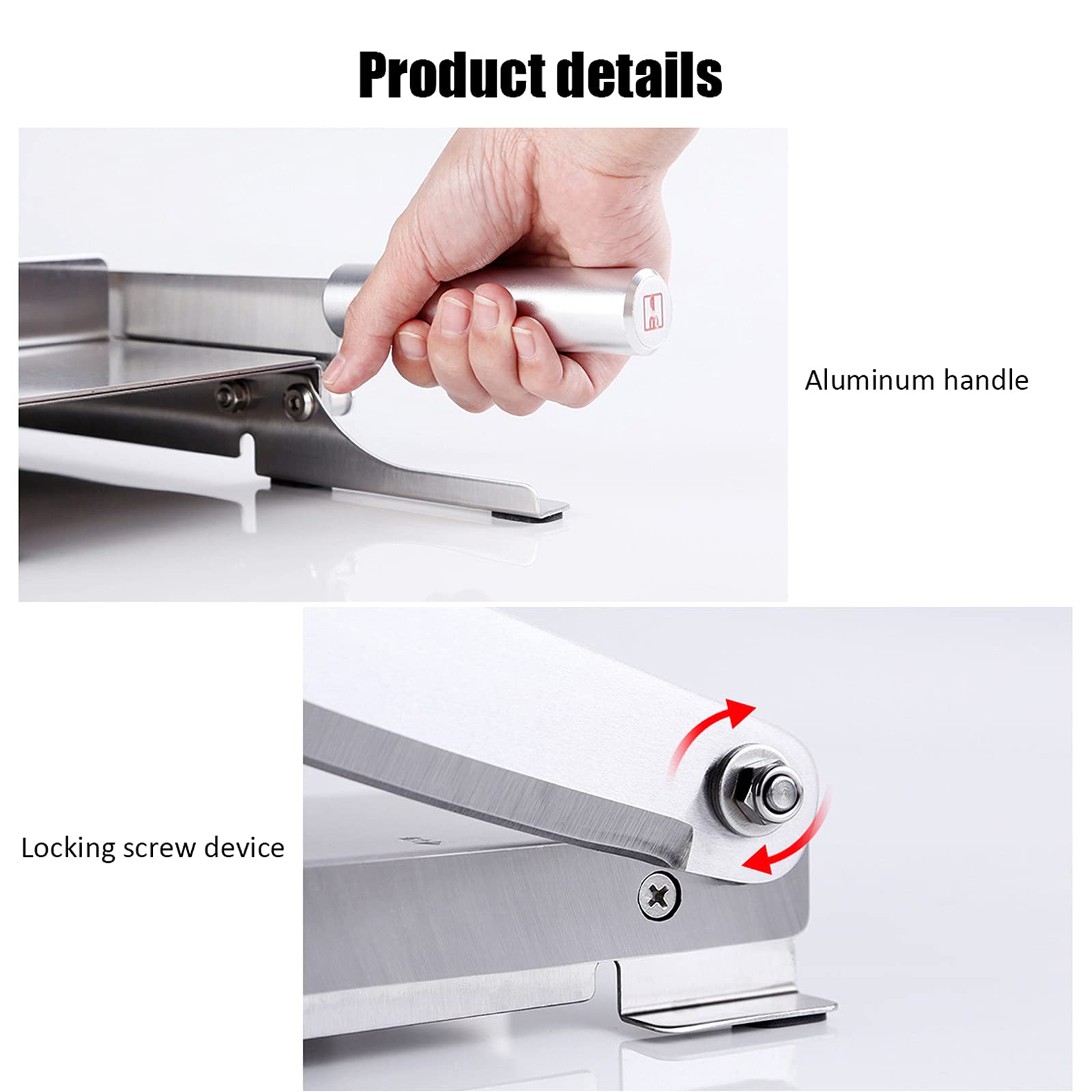 Wgwioo Frozen Meat Slicer, Manual Vegetable Cutting Machine, Stainless Steel Meat Cutter, Beef Mutton Roll Meat Cheese Food Slicer