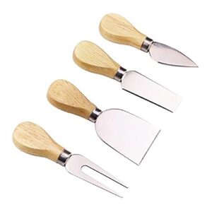 nc 4pcs in wood handle stainless steel butter cheese pizza cutter fork kitchen craft cutting tool set