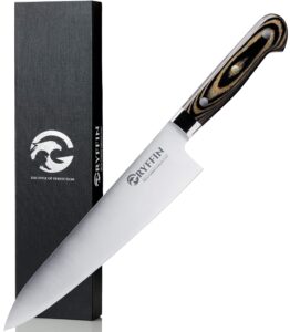 gryffin chef knife 8 inch high carbon german steel full tang for kitchen with ergonomic pakkawood handle ultra sharp blade edge