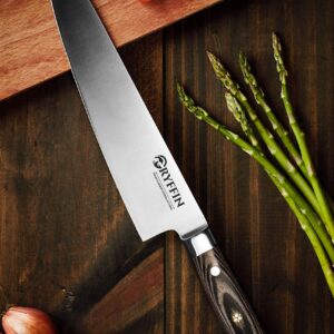 Gryffin Chef Knife 8 inch High Carbon German Steel Full tang for Kitchen with ergonomic pakkawood handle ultra sharp blade edge