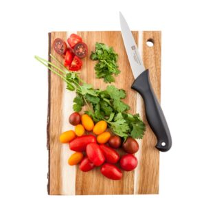 restaurantware sensei 3.5 inch paring knife, 1 with colored coded pins kitchen knife - high-carbon, stain-resistant, black german steel peeling knife, ergonomic handle, for meats, vegetables, fruits