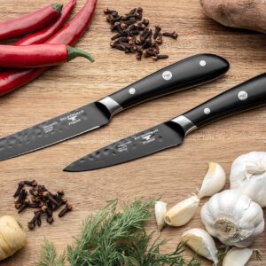 Rockingham Forge Ashwood Series 4" Paring Knife Kitchen Peeling Knife with Ice Hardened Vanadium Steel Blades