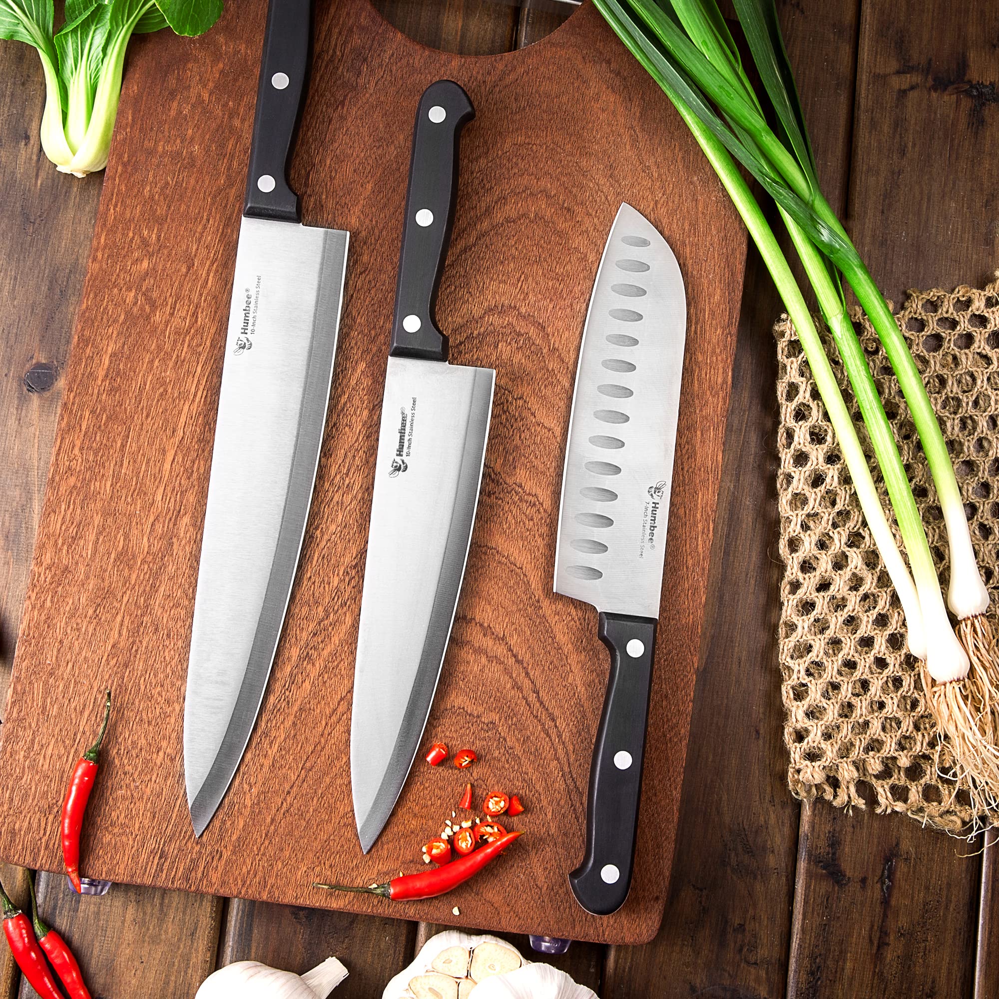 Humbee - Cuisine Pro Chef Knife 6 Inches - Stainless Steel Full Tang Blade for Professional and Personal Use - Ergonomic Handle, Comfortable Grip - Dishwasher Safe, NSF Certified