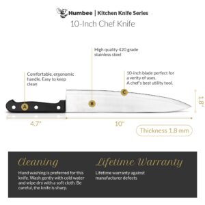 Humbee - Cuisine Pro Chef Knife 6 Inches - Stainless Steel Full Tang Blade for Professional and Personal Use - Ergonomic Handle, Comfortable Grip - Dishwasher Safe, NSF Certified