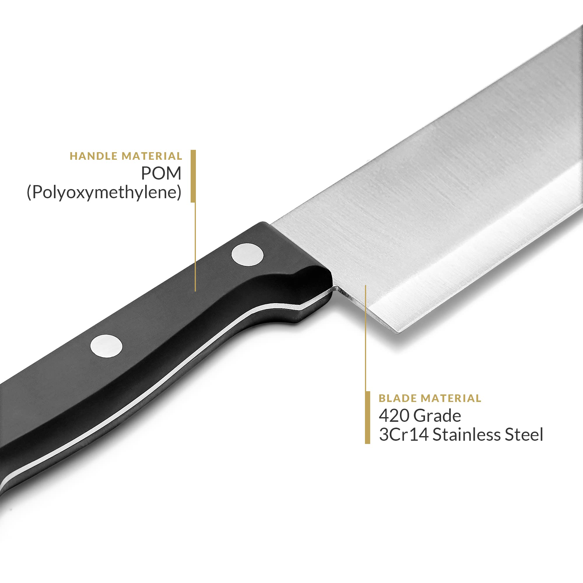 Humbee - Cuisine Pro Chef Knife 6 Inches - Stainless Steel Full Tang Blade for Professional and Personal Use - Ergonomic Handle, Comfortable Grip - Dishwasher Safe, NSF Certified