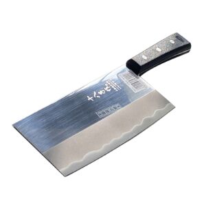 sunrise stainless steel veggie/meat/poultry cleaver with black rubber handle (6.85" l x 3.5" w)