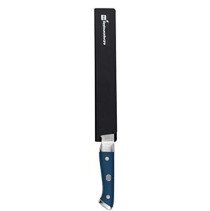 restaurantware sensei 8.5 x 1.4 inch knife sleeve, 1 bpa-free knife protector - fits fillet knife, felt lining, black plastic knife blade guard, durable, cut-proof