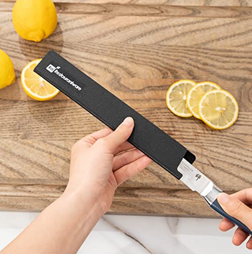 Restaurantware Sensei 8.5 x 1.4 Inch Knife Sleeve, 1 BPA-Free Knife Protector - Fits Fillet Knife, Felt Lining, Black Plastic Knife Blade Guard, Durable, Cut-Proof