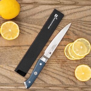 Restaurantware Sensei 8.5 x 1.4 Inch Knife Sleeve, 1 BPA-Free Knife Protector - Fits Fillet Knife, Felt Lining, Black Plastic Knife Blade Guard, Durable, Cut-Proof