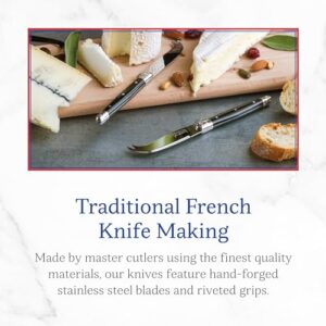 Jean Dubost Laguiole 3-Piece Cheese Knife Set, Linen