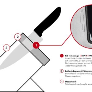 ZWILLING Self-Sharpening Knife Block, 7 Piece, Stainless Steel, White