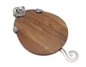 wooden monkey cheese board with knife by godinger