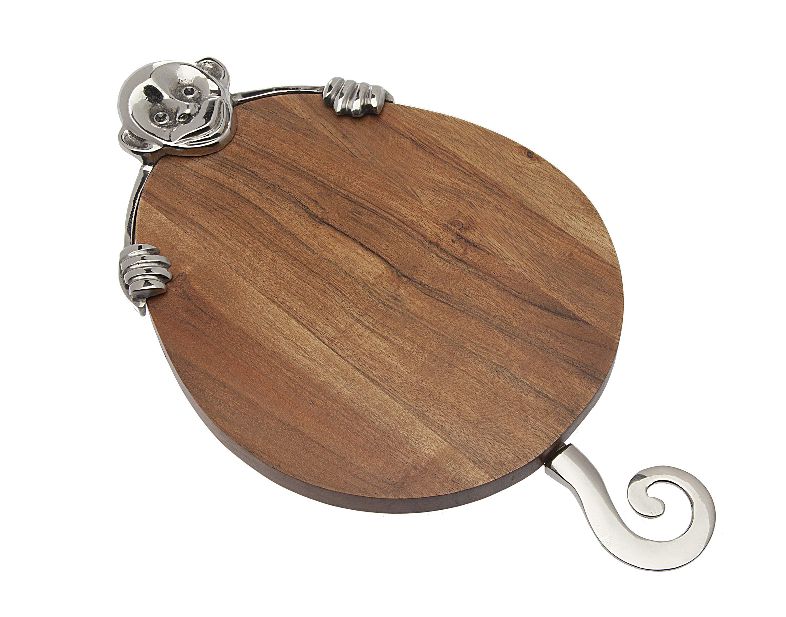 Wooden Monkey Cheese Board with Knife by Godinger