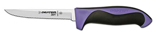 Dexter 5" Scalloped Utility Knife, Purple Handle