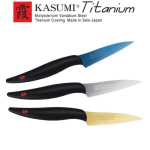 Chroma Kasumi Titanium Coated 3" Paring Knife Kitcen cutlery, Multicolor