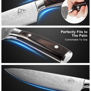 DT·Live Chef Knife, 8 Inch High Carbon German Stainless Steel Sharp Kitchen Knife for Chopping and Slicing, with Gift Box and Knife Cover, Full Tang, Ergonomic Wooden Handle