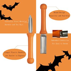 Pumpkin Carving Kit Tools Halloween Pumpkin Carving Set, Heavy Duty Stainless Steel Knife Set, Professional Punkin Carver family Sculpting Tool Push in for Kids & Adults with Carrying Case(8pcs)