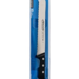 ARCOS Bread Knife 8 Inch Stainless Steel. Kitchen Serrated Knife with Ergonomic Polyoxymethylene Handle and 240mm Blade. Series Universal. Color Black