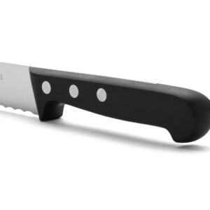 ARCOS Bread Knife 8 Inch Stainless Steel. Kitchen Serrated Knife with Ergonomic Polyoxymethylene Handle and 240mm Blade. Series Universal. Color Black