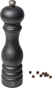 peugeot - paris u'select manual pepper mill - adjustable grinder - beechwood, graphite finish 8.67in.