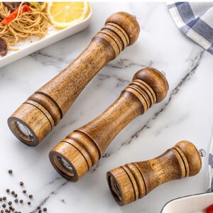 Oak Wooden Pepper or Salt Mill with 10 inch tall with a Adjustable Ceramic Rotor and easily refillable Grinder Pepper Mill Grinder Ceramic Adjustable Coarseness Grinder