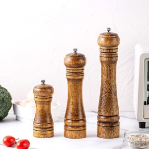 Oak Wooden Pepper or Salt Mill with 10 inch tall with a Adjustable Ceramic Rotor and easily refillable Grinder Pepper Mill Grinder Ceramic Adjustable Coarseness Grinder