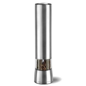 cole & mason hampstead electronic pepper mill - electric pepper grinder set - adjustable electric spice grinder - kitchen tool & gadget - hand wash - stainless steel