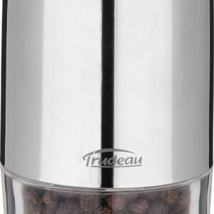 Trudeau One-Hand Battery Operated Pepper Mill, Stainless Steel Finish 7 by 2