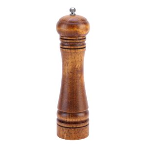 oak wood spice pepper mills - pepper and salt grinders, pepper shaker with ceramic grinding mechanism, adjustable coarseness - 8 inches
