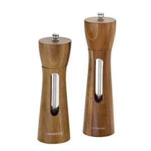 rachael ray tools and gadgets 2-piece acacia salt and pepper grinder set