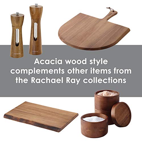 Rachael Ray Tools and Gadgets 2-Piece Acacia Salt and Pepper Grinder Set