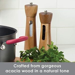 Rachael Ray Tools and Gadgets 2-Piece Acacia Salt and Pepper Grinder Set