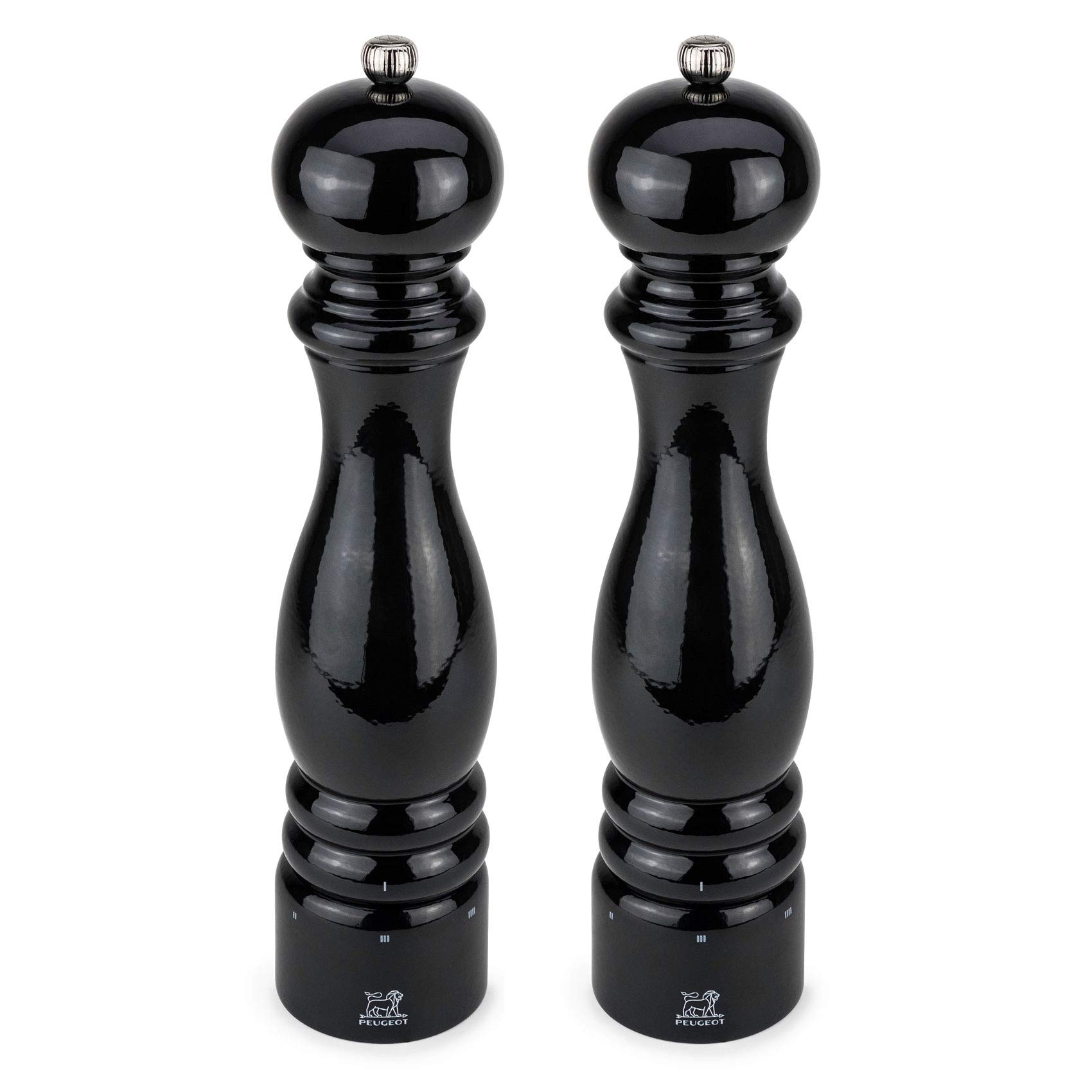 Peugeot Paris U'Select 12-Inch Pepper & Salt Mill Set, Black Lacquer