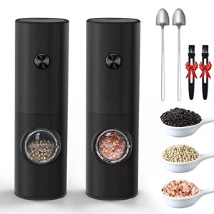 svavo electric pepper grinder, battery operated automatic salt and pepper grinder set mill, adjustable coarseness one-hand button control, 2 packs