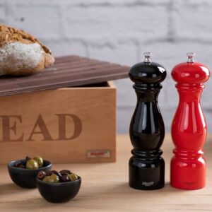 Bisetti Firenze Pepper Mill Grinder, 8.66 Inch, Red