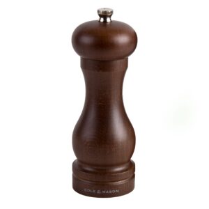 cole & mason capstan wood pepper grinder - wooden mill includes precision mechanism, 6.5 inch
