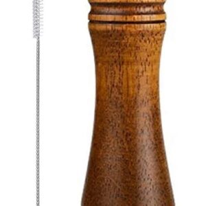 Refillable Wooden Pepper Mill - Big Solid Oaken Wood Gourmet Professional Mills Shaker with Strong Non-corrosive Adjustable Ceramic Grinder Mechanism - Fine to Coarse - 8 in