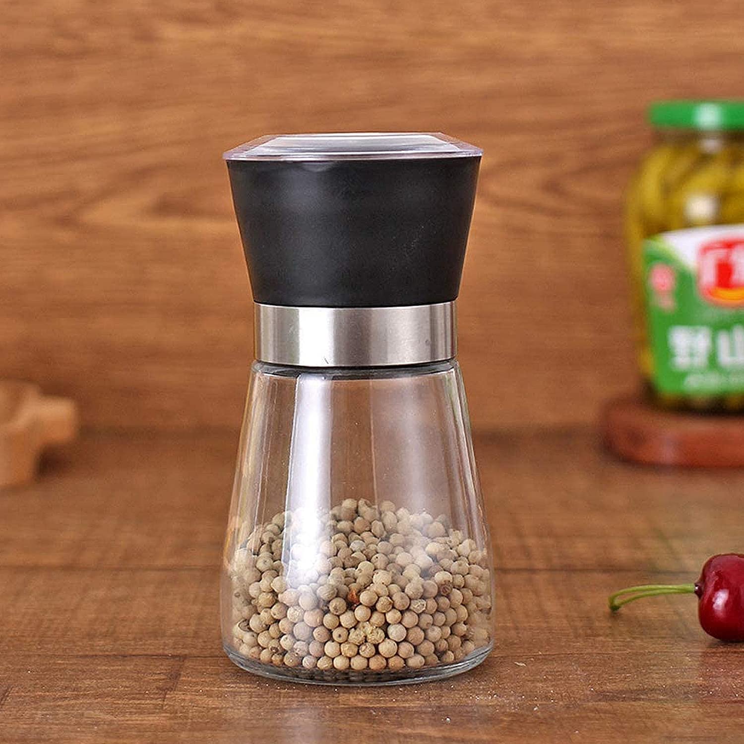 Salt and Pepper Grinder - Ceramic Salt and Pepper Grinder for Salt and Pepper Shakers Kitchen Grinder Grinder Ceramic and Copper Hand Grinder for Kitchen