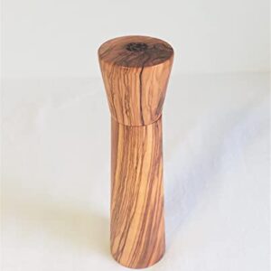 Olive Wood Mills with a Ceramic Mechanism, Grinder (Salt, Pepper, Coffee, Dried Herbs and Many Spices), Beige, 9x6.5 INCH