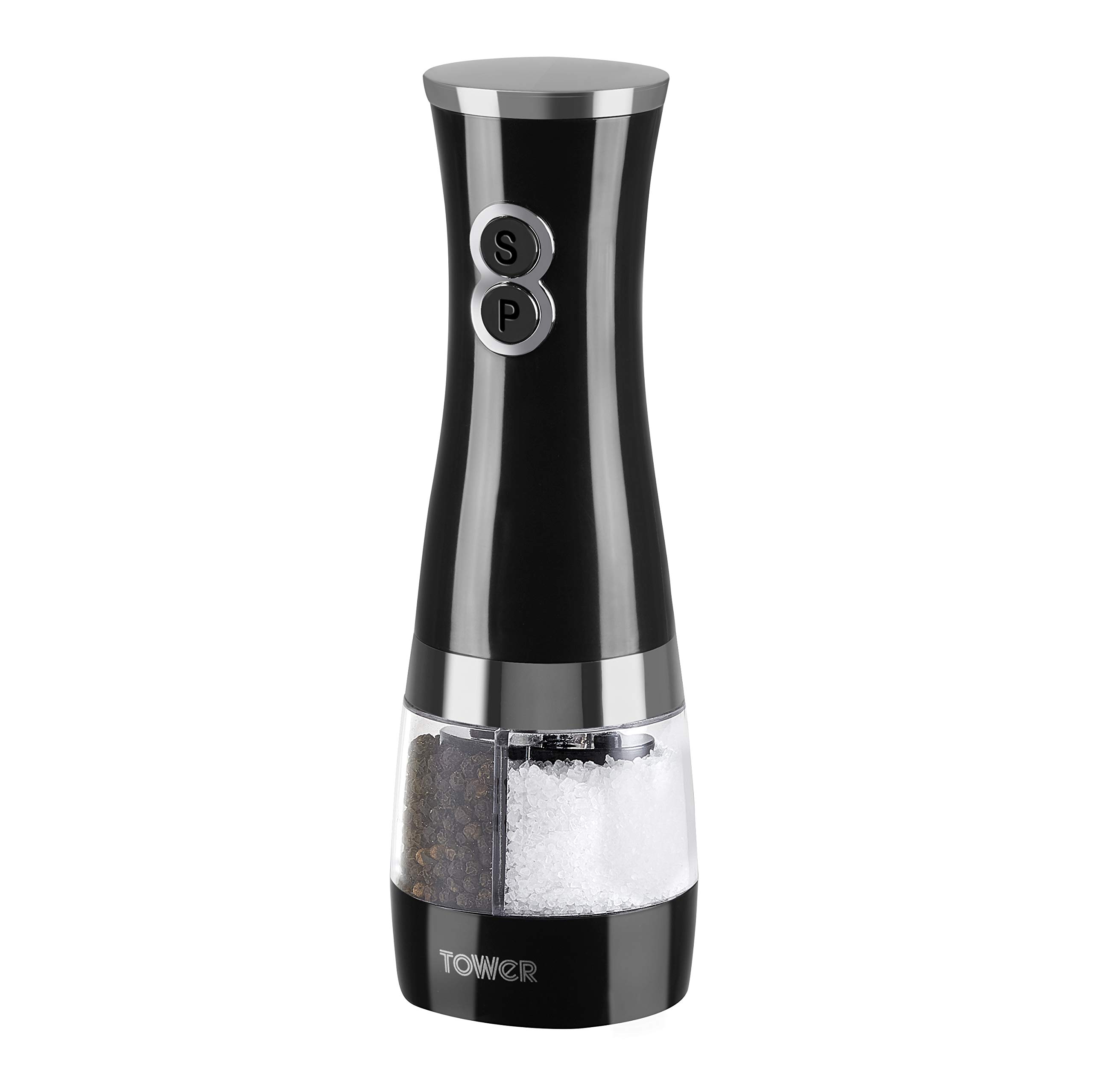 Tower Duo Electric Salt/Pepper Mill, Black